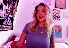 Blond Temptress Craves Cheating Threesome Passion In Bed