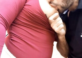 Handjob cum on tits, big breasts, big tits