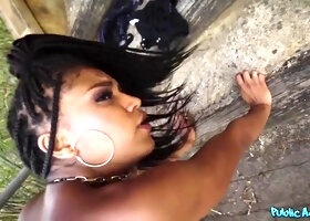 Brunette Gets Pounded in Public