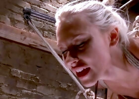 Blonde Katie Summers Gagged Rope Bondage Dildo