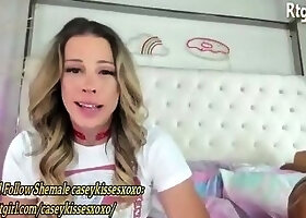 big tits american translady in fishnet pantyhose gets dildo fucking and blowjob by her girl