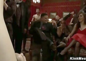 James Deen Dominates Roped Jade Indica And Blonde At Crowded Birthday Orgy