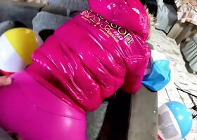 MilfyCalla Deepthroats on Ball for Glossy Pink MILF Beach Fetish. Doggy Triple C